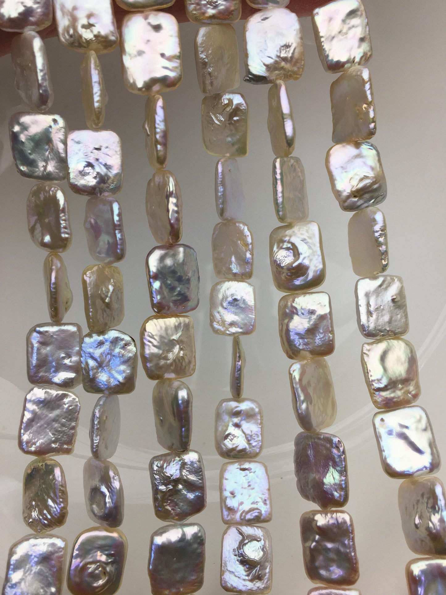 AAA 11-13x15-17mm Natural Color Rectangle Block Freshwater Pearl,ZS-119-34