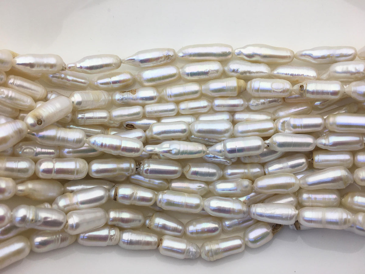 A 7-8x16-20mm White Cylinder Shape Freshwater Pearl,one full strand,wholesale,ZS-103-18-7