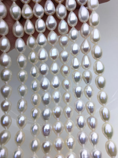 AAA- 7.3-8mm*9-11mm white Teardrop freshwater pearls,oval loose pearl beads,diy pearl,genuine freshwater pearl,LR8-T6
