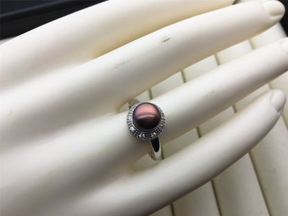 Black Rainbow Freshwater pearl ring,S925 sterling silver ring,cz diamond wedding rings,bridal ring,anniversary rings,R1-035