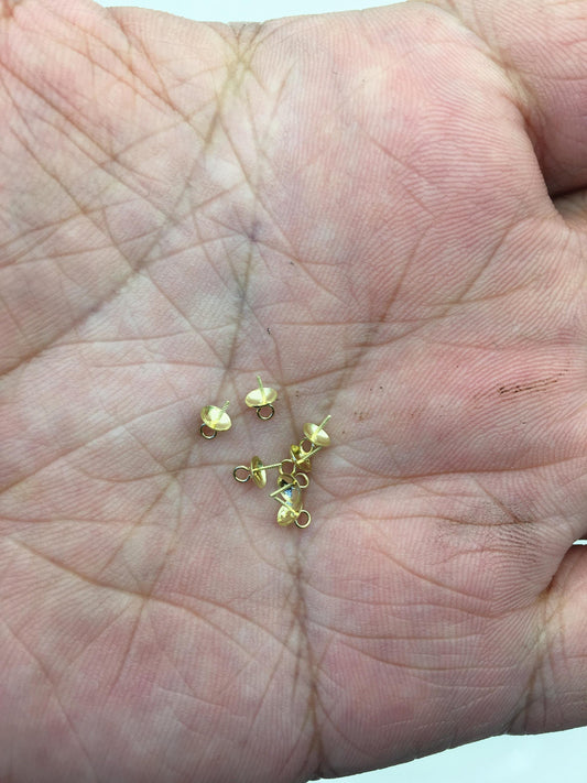 3.5mm cup yellow 18k solid gold smooth cup pendant hook, for pendant,DIY,wholesale,ASG-Pd-005