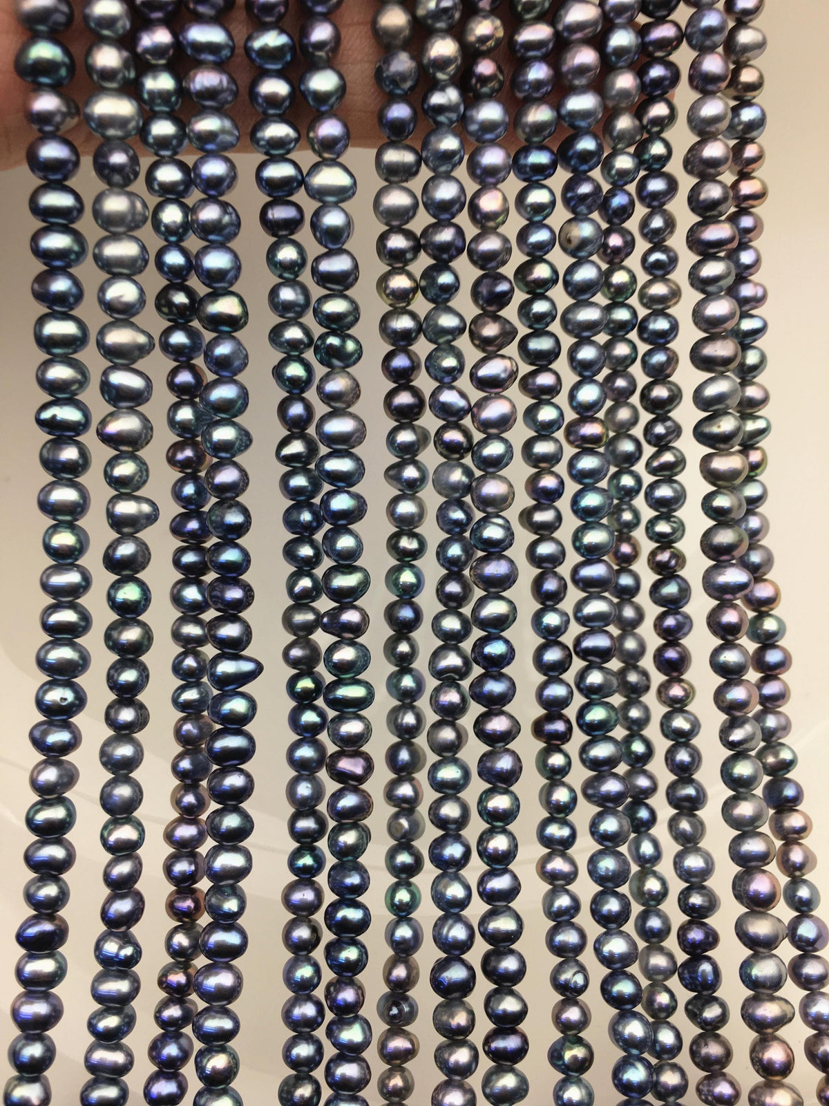 AA+ 4-4.5mm blue black potato pearls,seed freshwater pearl,CR4-2A-20