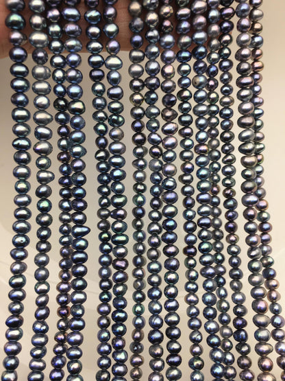 AA+ 4-4.5mm blue black potato pearls,seed freshwater pearl,CR4-2A-20