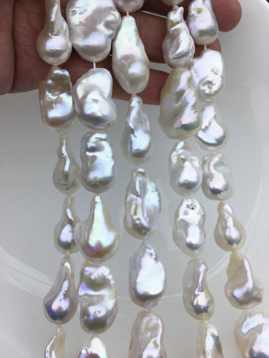 AA 14-18mm White flame ball freshwater pearl,FL15-2A-5-90