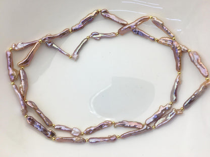 33'' AAA 4-8mm purple rainbow toothpick keshi biwa freshwater Pearl necklace,genuine freshwater Pearl necklace,NPN1-024-7