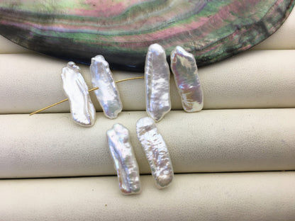 2 pairs AAA 7-8mm White Biwa keshi pearls Pair,for make dangle earrings,baroque pearl,loose pearl beads,very high luster,ZS-127-36-5