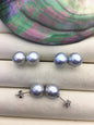 1 pair AA+ 9-11mm Silver Gray South Sea near round pearl stud earrings,SE3-109-9