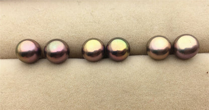 AAA+ 7.5-8.5mm Black Rainbow Pearl Stud Earrings, pearl earrings,S925 Sterling Silver,Wedding,classic pearl studs,SE1-067