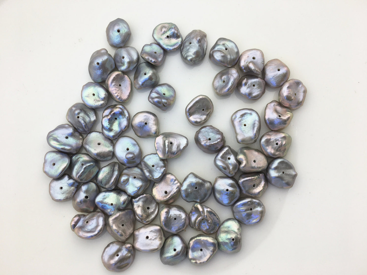 25pcs AA+ 9-10mm Gray Keshi freshwater pearls,center drill,ZS-127-T4
