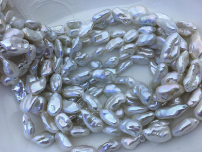 AA+ 11-13mm White thick long keshi Freshwater Pearl,ZS-200-32