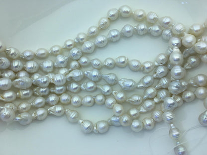 15.5'' AA 8-10mm white flame ball pearl,FL15-2A-5-76