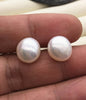 AAA 12-12.5mm big white nugget baroque Pearl Stud Earrings,freshwater pearl earrings,Wedding,classic pearl studs,SE1-069-9