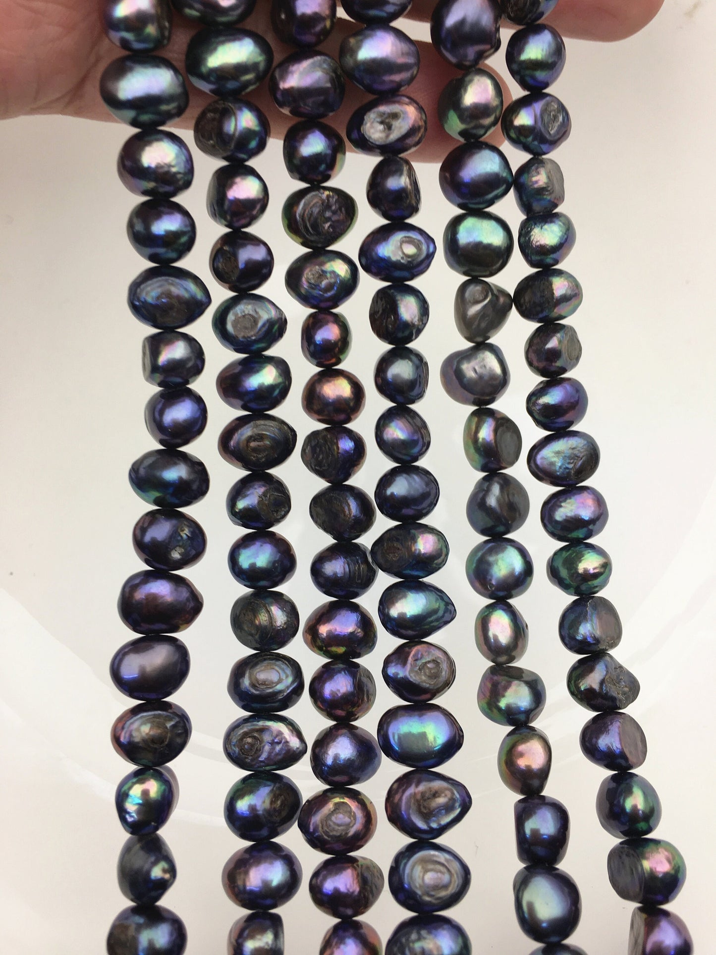 A 7-8mm black nugget freshwater pearls,LM7-T3