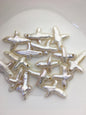 5pcs AAA/AA+ 19-25mm Freshwater Pearl Loose Pearl Bead White Cross Pearl Loose Bead,top large hole,ZS-100-7