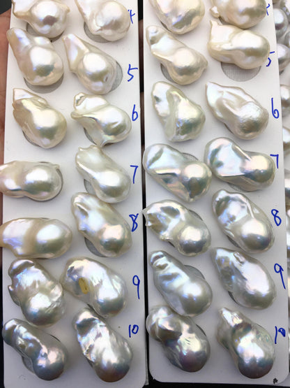 1 pair AAA 14-17x19-28mm White Flameball Pearl Pairs,0.9mm top half hole,Baroque Cultured Freshwater Pearl,flameball pearls,FL15-3A-8-40