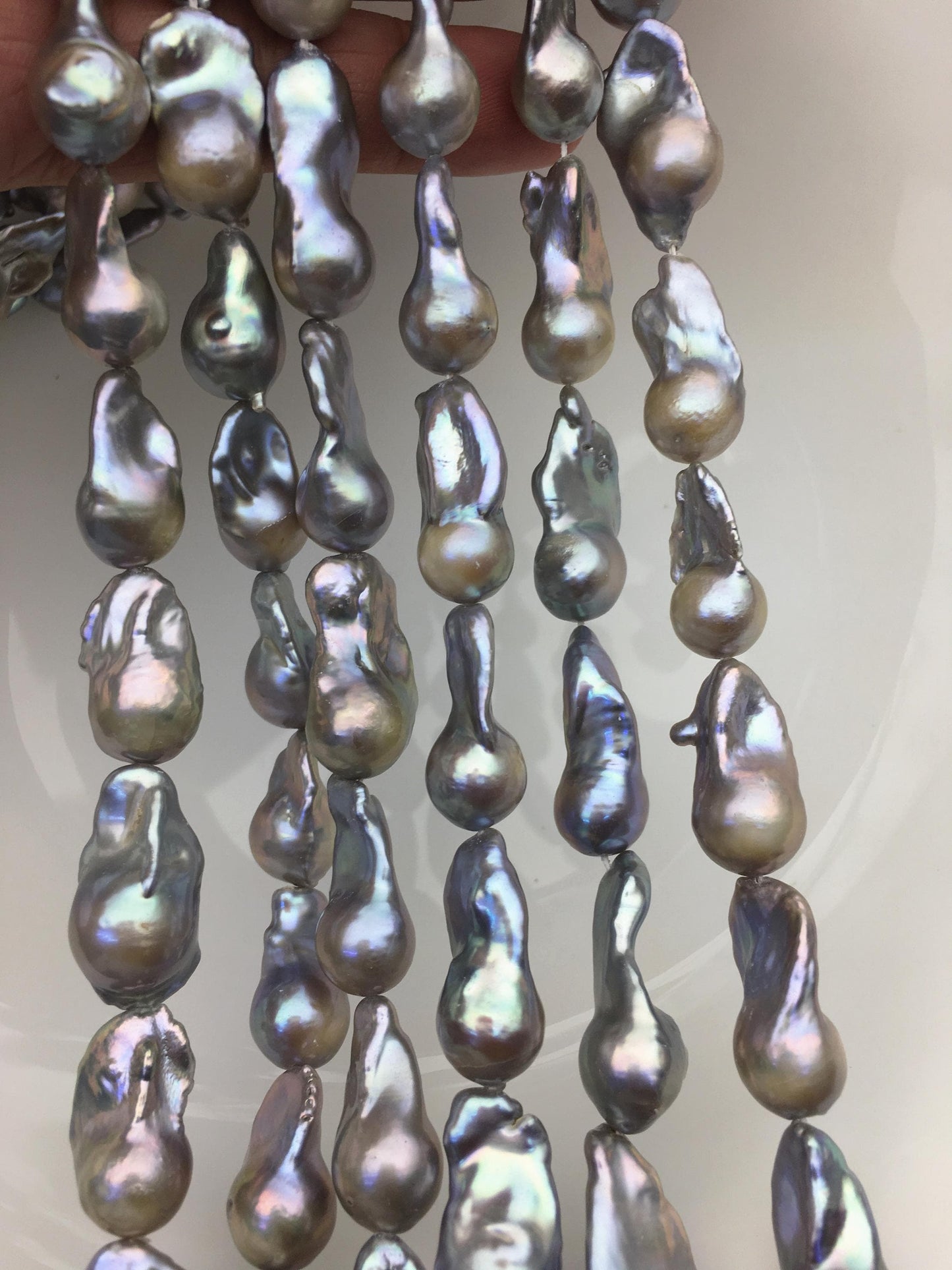 15.5'' AA+ 10-12mm gray flame ball pearl,FL15-2A-5-82