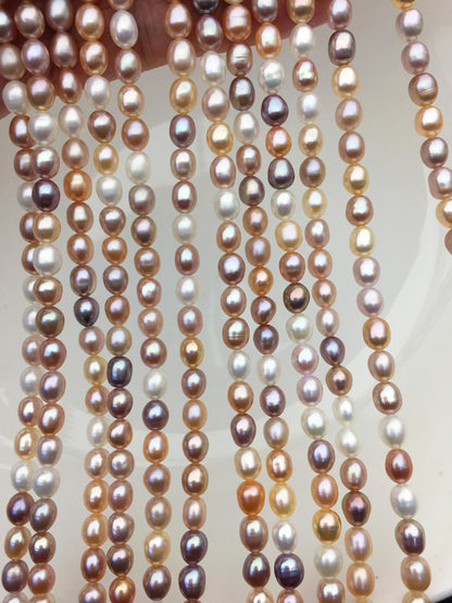 AAA 5-5.5mm misc color white pink purple oval pearl beads,high luster freshwater pearls,loose freshwater pearl,LR5-3A-56