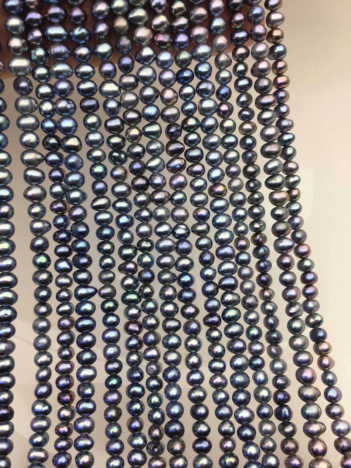 AA+ 4-4.5mm blue black potato pearls,seed freshwater pearl,CR4-2A-20