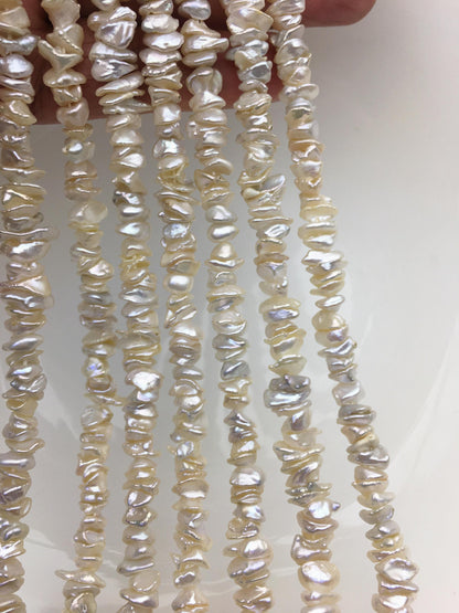 AAA/AA+ 6-7mm White Keshi Freshwater pearls,Center drilled,ZS-128-14
