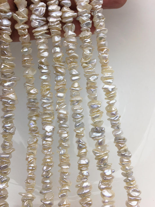 AAA/AA+ 6-7mm White Keshi Freshwater pearls,Center drilled,ZS-128-14