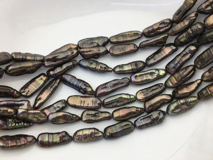 AA+ 11-13mm big black thick biwa Pearl Necklace,Genuine Fresh Water Pearl,Wedding Necklace,Mothers Day,ZS-80-10-12