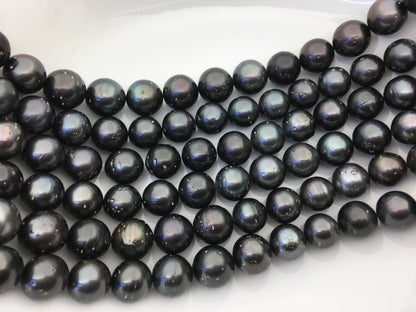15.5'' A 13-15mm Black Round Shape tahitian pearl,TH12-2A-13-1