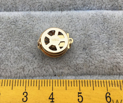 Pearl Clasp, 14k Gold Filled Round Filigree Clasp-12.5mm,wholesale price,AGF-CL-008