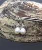 AAA 9mm white oval rice pearl cz stone dangle earrings,S925 Sterling Sliver pearl earrings,pearl for women for girl,SE3-082