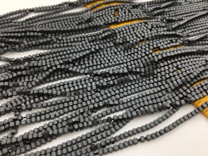 Hematite Gray Scrub beads ,2mmx2mm cube square Beads,AAA, 15.5 inches,G50-CU22-006-5
