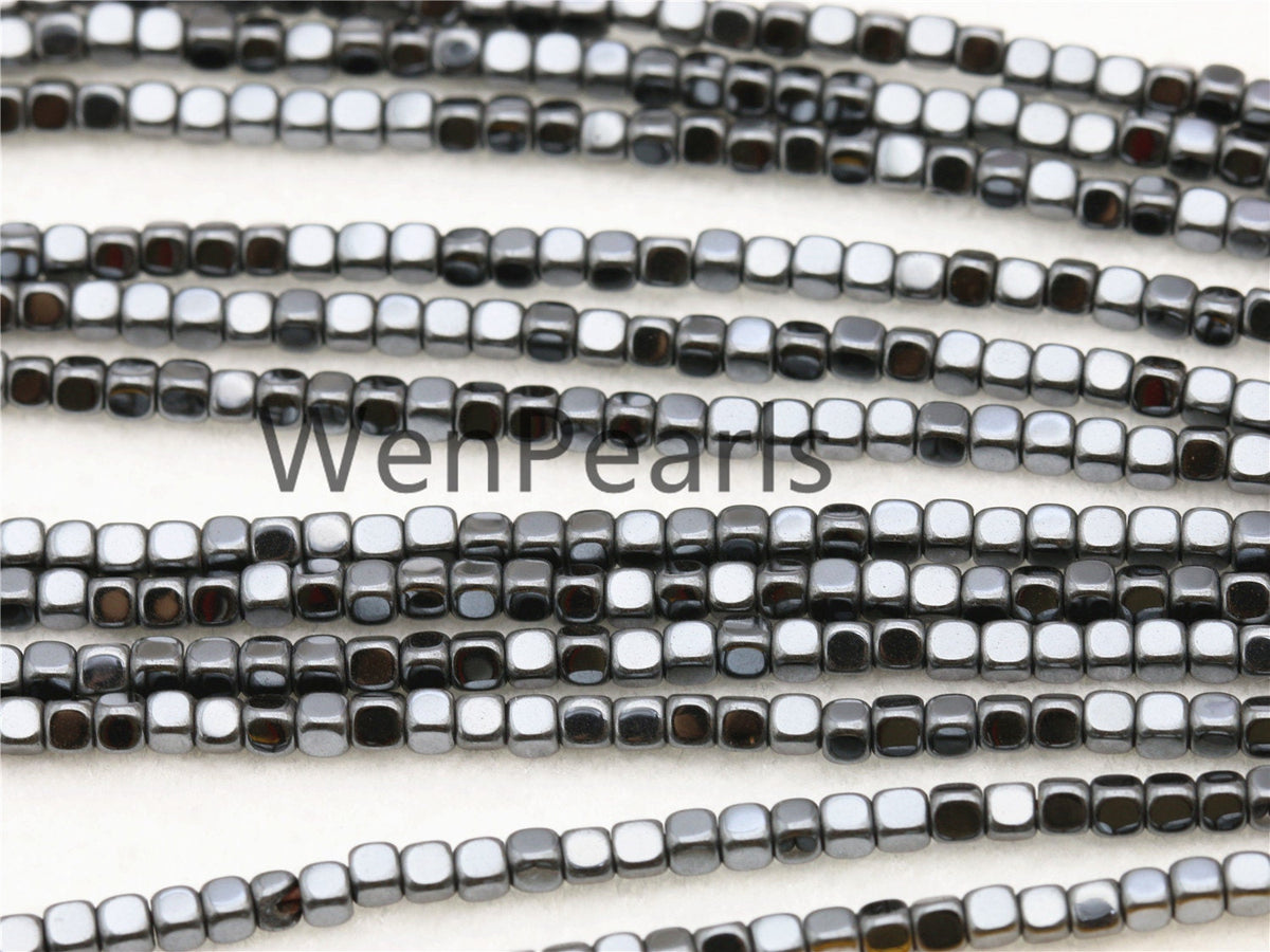 Hematite,2mmx2mm cube square Beads,AAA, 15.5 inches,G50-CU22-001