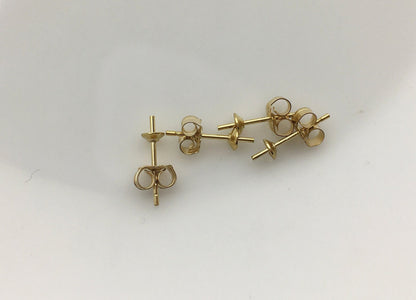 2pairs 3mm cup14k goldfilled Stud Earrings, DIY earrings jewelry,AGF-ER-008