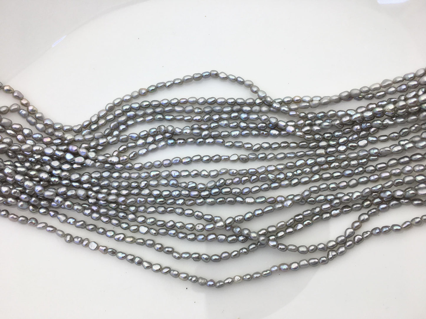 AAA 2.5-3mm gray nugget seed pearls,irregular nugget freshwater pearl strand,cheap price,pearl factory china,LM2-3A-20