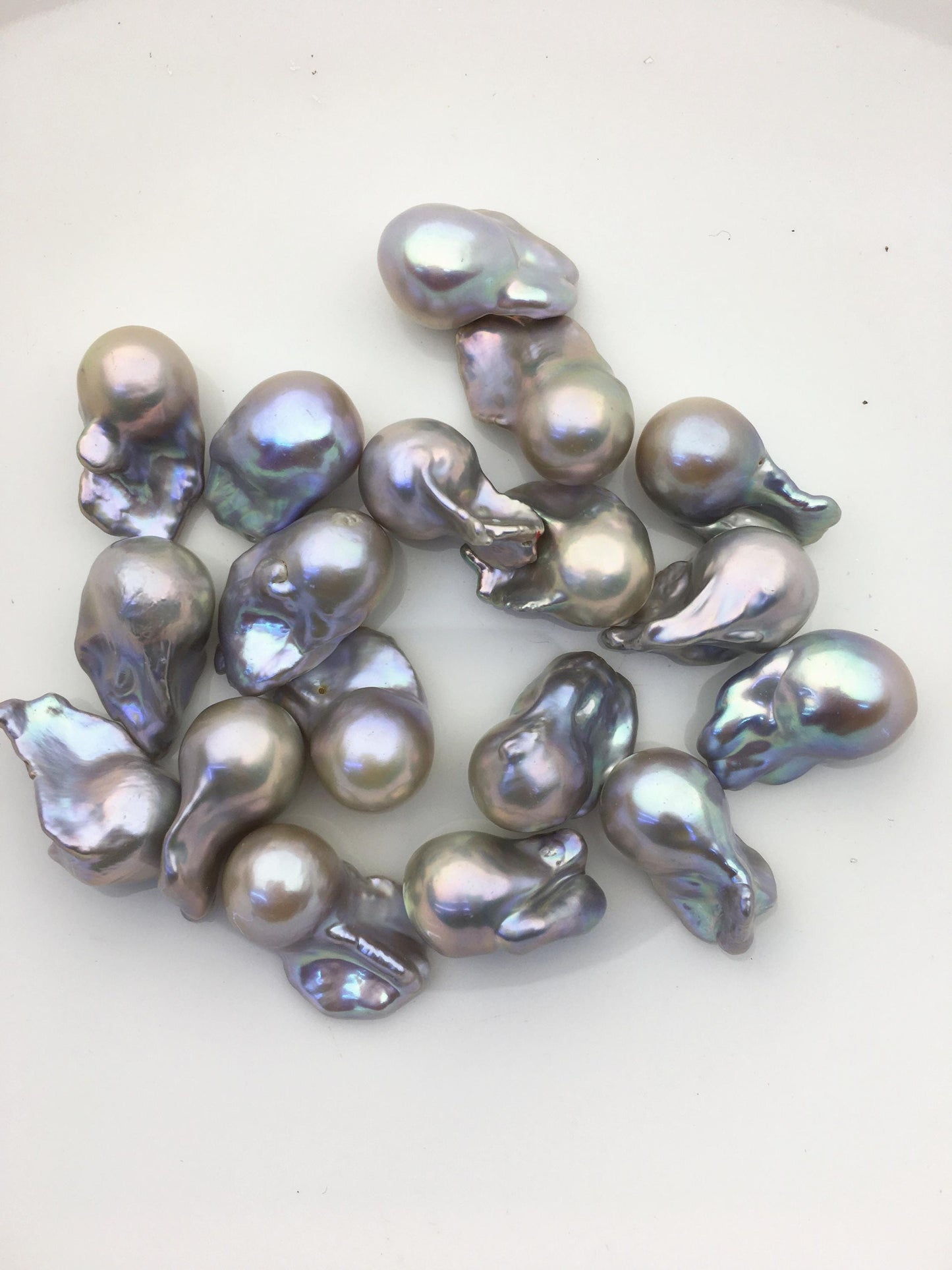 10pcs AAA/AA+ 12-17mm gray baroque Flame ball Pearl - 0.9mm top half hole,FL15-T4-12