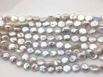 AA+ 10-11mm White Coin freshwater pearls,diy bead,flat round pearl bead,COIN12-2A-2-27