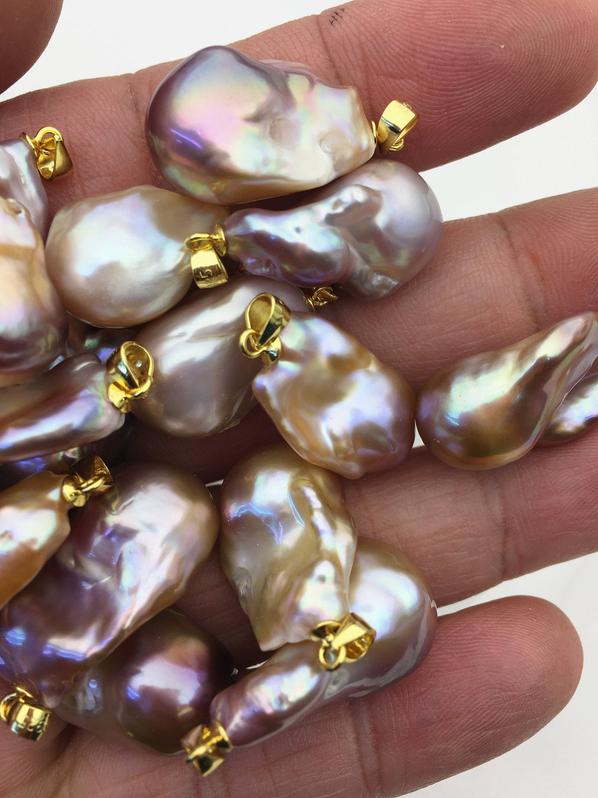 1pc AAA 12-17mm natural purple rainbow baroque pearl pendant necklace, gold plated S925 Sterling silver pendant,NC1-071