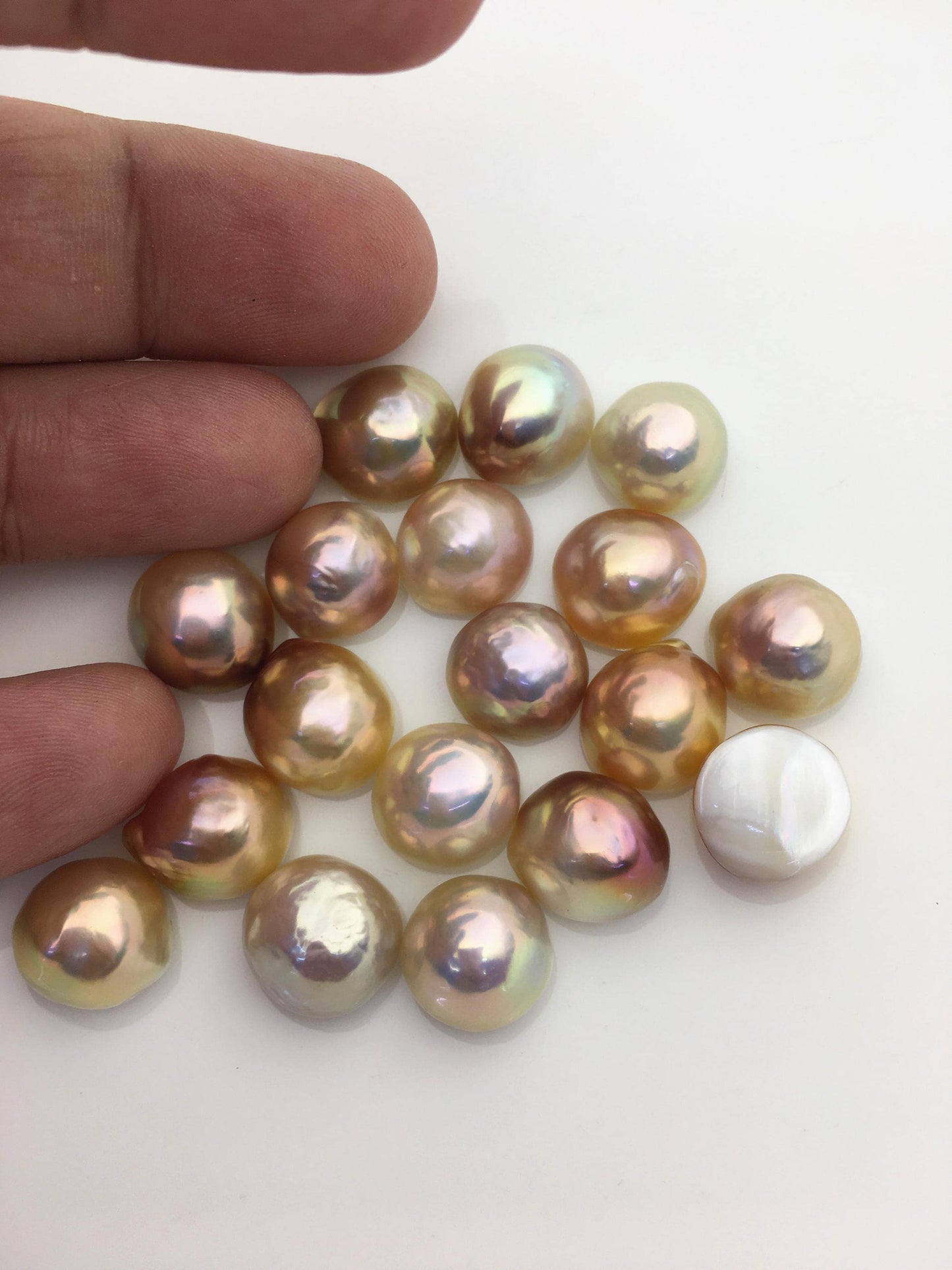 18cs AAA 12-13mm Baroque Freshwater Mabe Natural Mix Color Rainbow Freshwater Pearls,no hole,MB-T46