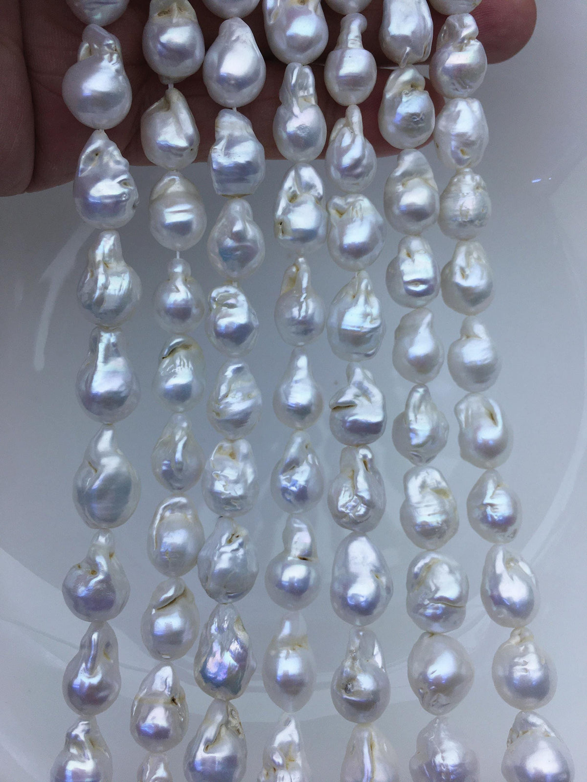 15.5'' A 9-11mm white flame ball pearl,FL15-2A-5-100