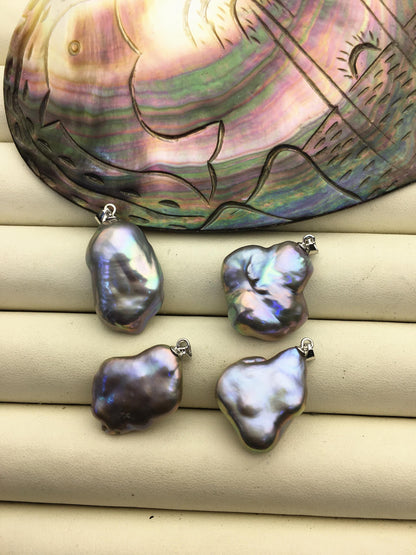 1pc AAA 17-20mm Huge Gray Baroque Coin Baroque pearl pendant,NC1-T16-3