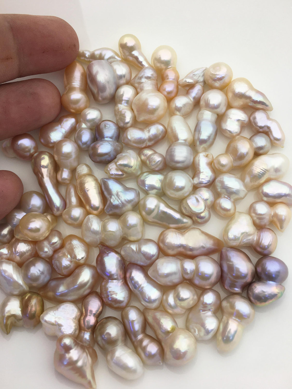 60pcs AAA/AA+ 7-12mm natural color baroque freshwater pearls, no hole,ZS-T52
