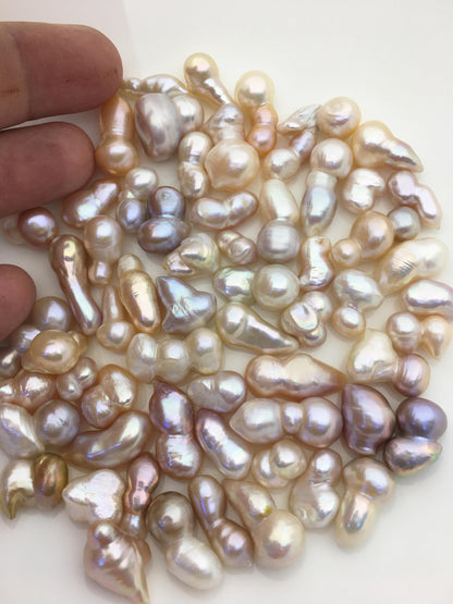 60pcs AAA/AA+ 7-12mm natural color baroque freshwater pearls, no hole,ZS-T52