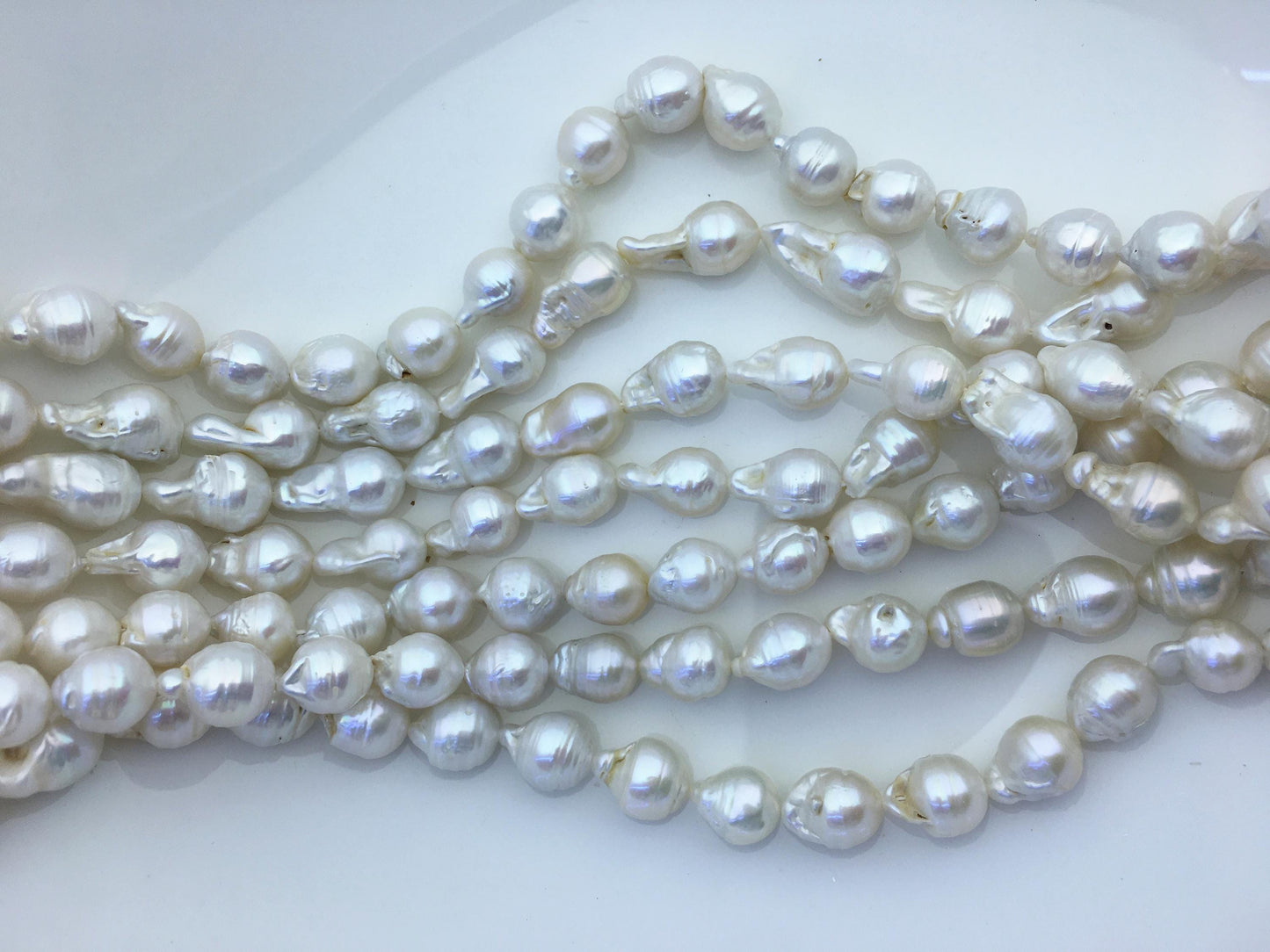 15.5'' AA 8-10mm white flame ball pearl,FL15-2A-5-74