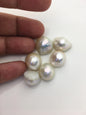 6pcs AAA 15-16mm white Baroque Mabe Freshwater Pearls,no hole,MB-T39