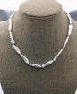 17''+2'' AA+ 4-8mm white toothpick biwa freshwater Pearl necklace,genuine freshwater Pearl necklace,NPN1-024-1