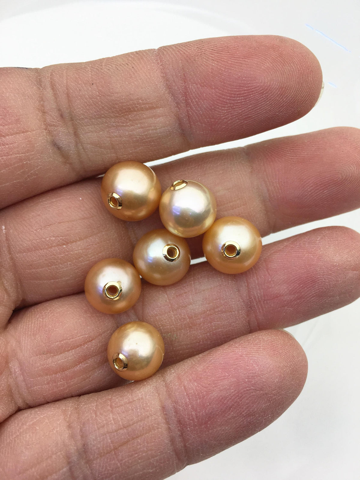 1pc AA+ 11-14mm 18k solid gold Orange Edison Round Pearl Pendant, natural color sea pearl, NC1-022