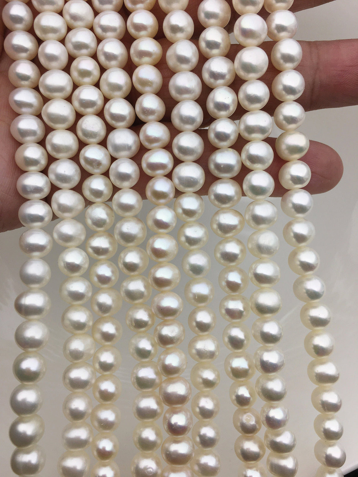 AAA 6.5-7mm white potato freshwater pearls, loose pearls,beading supplies,CR7-3A-1