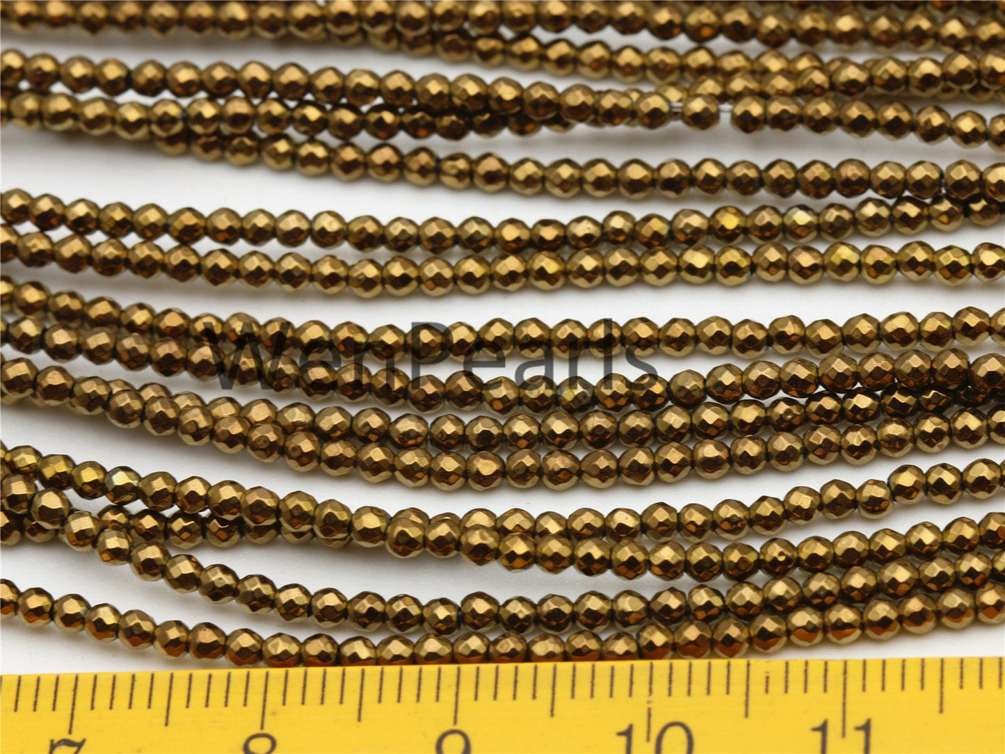Hematite Brown,2mm Faceted Round,AAA,180 beads,15.5 inches,G50-R2-007
