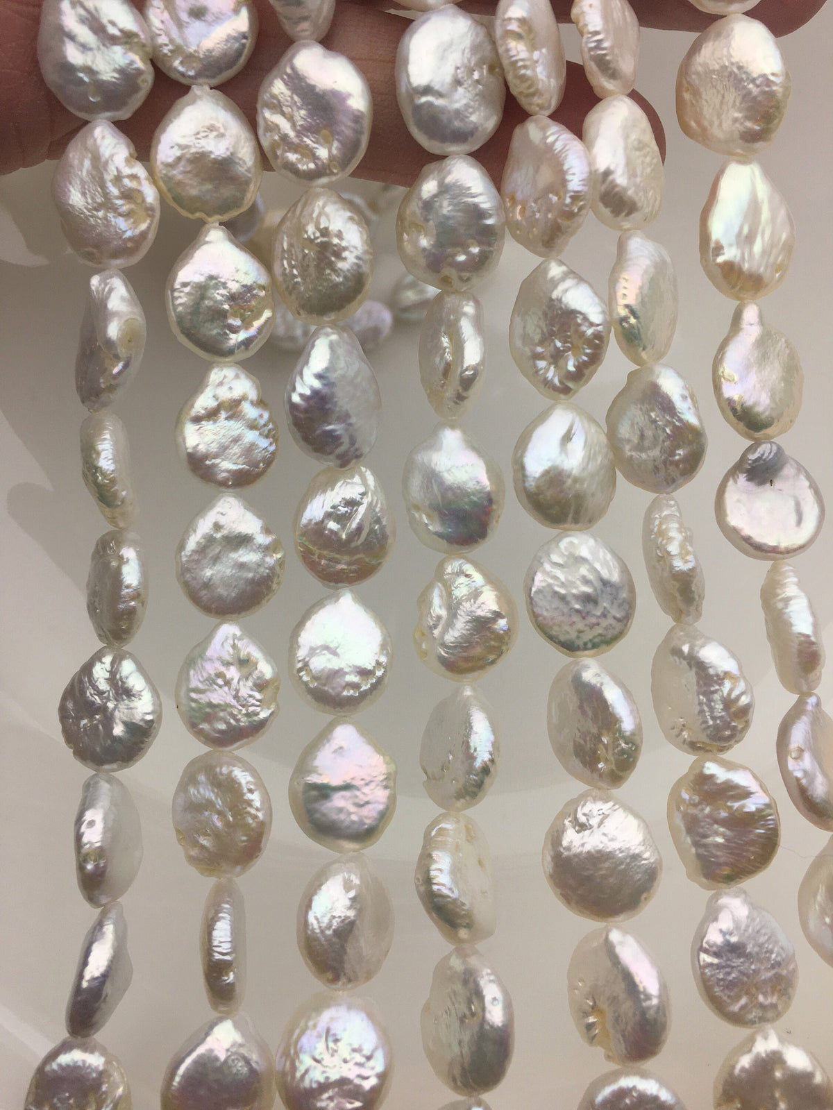 AA 11-12.5mm White Drop Coin freshwater pearls,COIN12-2A-2-21