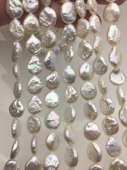 AA 11-12.5mm White Drop Coin freshwater pearls,COIN12-2A-2-21