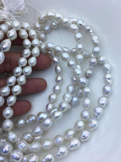 AA+ 9-11mm white baroque drop Edison Freshwater Pearl,ED12-2A-5-61