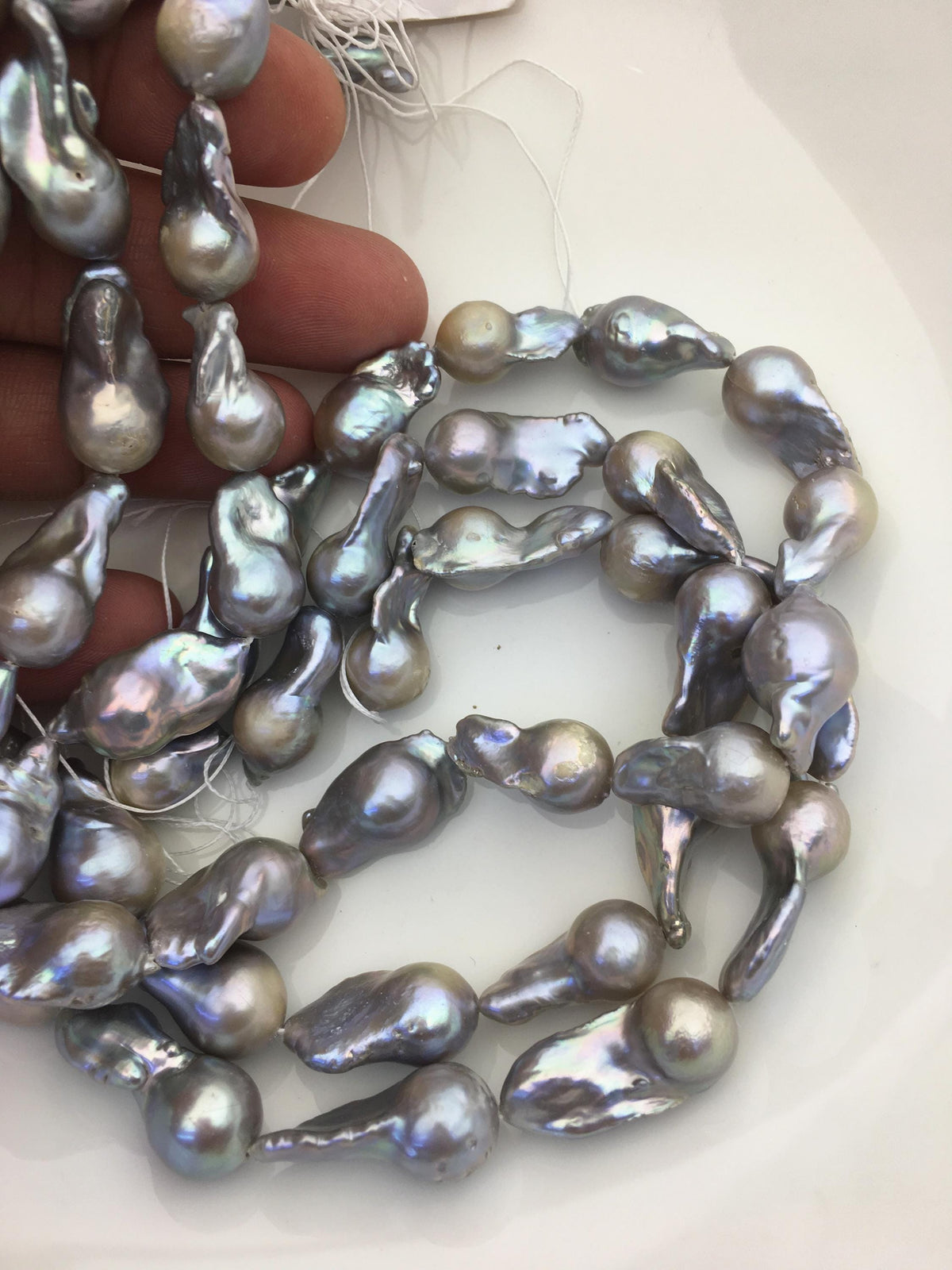 15.5'' AA+ 10-12mm gray flame ball pearl,FL15-2A-5-80